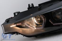 LED DRL Angel Eyes Első Lámpa BMW 3 F30 F31 LCI Sedan Touring (2015-2019) fekete-image-6100374