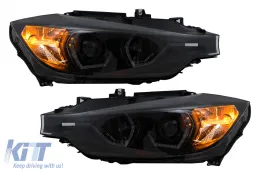 LED DRL Angel Eyes fényszóró BMW 3 F30 F31 LCI Sedan Touring (2015-2019) fekete-image-6100376