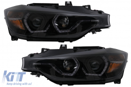 LED DRL Angel Eyes fényszóró BMW 3 F30 F31 LCI Sedan Touring (2015-2019) fekete-image-6100381