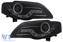 LED DRL Angel Eyes fényszóró VW Passat B6 3C (03.2005-2010) Fekete-image-6098061