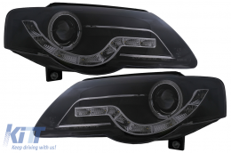 LED DRL Angel Eyes fényszóró VW Passat B6 3C (03.2005-2010) Fekete-image-6098064