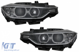 LED DRL Angel Eyes Headlights with Projector suitable for BMW 3 Series F30 F31 (2011-2015) - HLBMF30WX