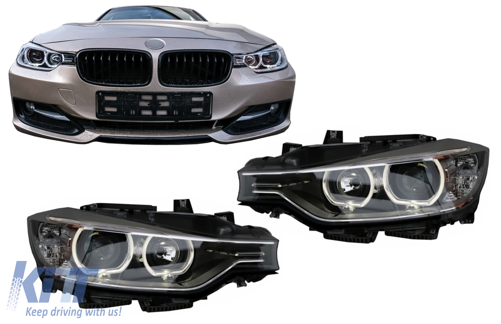 Chewing gum Christianity Pirate LED DRL Angel Eyes Headlights with Projector suitable for BMW 3 Series F30  F31 (2011-2015) - CarPartsTuning.com