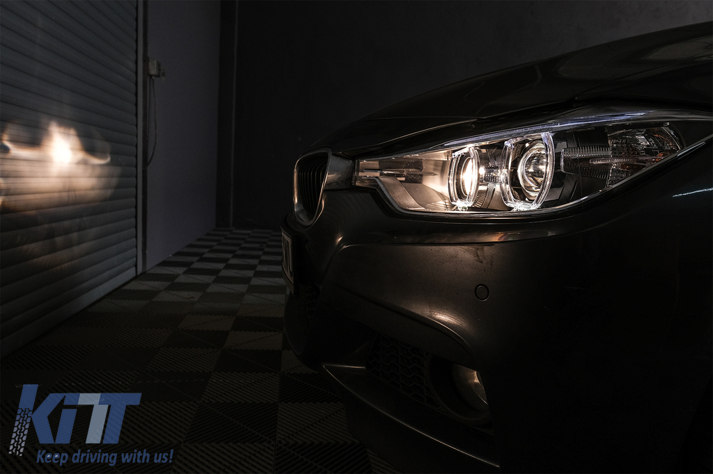  Faros delanteros LED DRL Angel Eyes con proyector para BMW Serie 3 F30 F31 (2011-2015) - CarPartsTuning.com