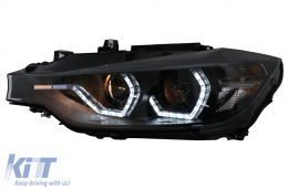 LED DRL Angel Eyes Scheinwerfer für BMW 3 F30 F31 LCI Limousine Touring 15-19 Schwarz-image-6100368