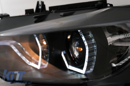 LED DRL Angel Eyes Scheinwerfer für BMW 3 F30 F31 LCI Limousine Touring 15-19 Schwarz-image-6100370