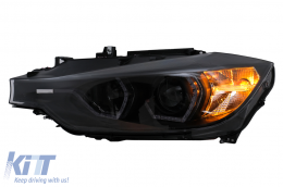 LED DRL Angel Eyes Scheinwerfer für BMW 3 F30 F31 LCI Limousine Touring 15-19 Schwarz-image-6100375