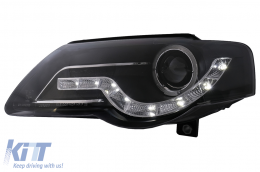 LED DRL Angel Eyes Фарове подходящи за VW Passat B6 3C (03.2005-2010) Черен-image-6098058