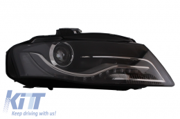 LED DRL Фарове подходящи за Audi A4 B8 8K (04.2008-2011) с дневни светлини Черен-image-6015009