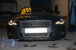 LED DRL Фарове подходящи за Audi A4 B8 8K (04.2008-2011) с дневни светлини Черен-image-6018531