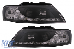 image-40-LED DRL Фарове подходящи за Audi A4 Cabriolet B6 8H7 8HE (2002-2006) Черен