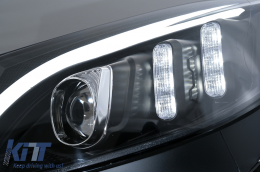LED DRL Első Lámpa Mercedes C-osztály W205 S205 A205 C205 (2014-2018) fekete dinamikus irányjelző-image-6105770