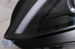 LED DRL Első Lámpa Mercedes C-osztály W205 S205 A205 C205 (2014-2018) fekete dinamikus irányjelző-image-6105780