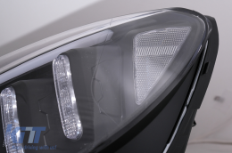 LED DRL Első Lámpa Mercedes C-osztály W205 S205 A205 C205 (2014-2018) fekete dinamikus irányjelző-image-6105782