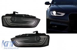 LED DRL Faros para AUDI A4 B8.5 Facelift 12-15 Negro Luces circulación diurna-image-6084062