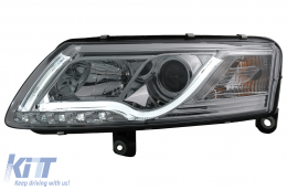 LED DRL Faros para Audi A6 C6 4F 2004-2007 Luz circulación diurna Cromo-image-37645