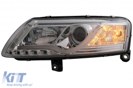 LED DRL Faros para Audi A6 C6 4F 2004-2007 Luz circulación diurna Cromo-image-5987510