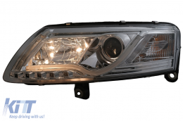 LED DRL Faros para Audi A6 C6 4F 2004-2007 Luz circulación diurna Cromo-image-6089625