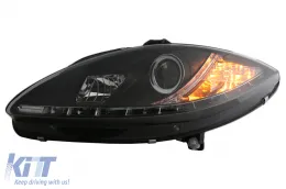 LED DRL fényszóró Seat Leon Altea Toledo 06.2005-2009 Fekete-image-6093342