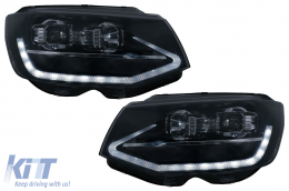 image-0-LED DRL fényszóró VW Transporter T6 (2015-2020) modellekhez, dinamikus irányjelző, fekete