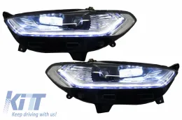 LED DRL fényszóró Xenon Look Ford Mondeo MK5 (2013-2016) dinamikus irányjelzős króm-image-6029831