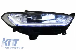 LED DRL fényszóró Xenon Look Ford Mondeo MK5 (2013-2016) dinamikus irányjelzős króm-image-6029832
