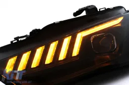 LED DRL fényszórók Audi A4 B8.5 Facelift (2012-2015) dinamikus szekvenciális irányjelzővel, fekete-image-6109342