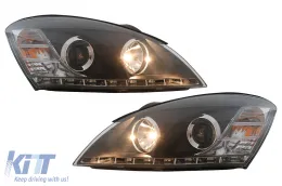 LED DRL fényszórók KIA Ceed (09.2006-08.2009) típushoz, nappali menetfénnyel, fekete-image-6111218