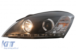 LED DRL fényszórók KIA Ceed (09.2006-08.2009) típushoz, nappali menetfénnyel, fekete-image-6111219