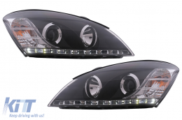 LED DRL fényszórók KIA Ceed (09.2006-08.2009) típushoz, nappali menetfénnyel, fekete-image-6111221