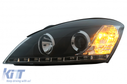 LED DRL fényszórók KIA Ceed (09.2006-08.2009) típushoz, nappali menetfénnyel, fekete-image-6111225