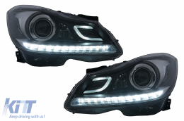 image-7-LED DRL fényszórók Mercedes C-osztály W204 S204 (2011-2014) dinamikus irányjelző