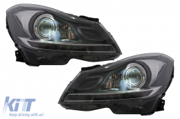 LED DRL fényszórók Mercedes C-osztály W204 S204 (2011-2014) dinamikus irányjelző-image-6100221