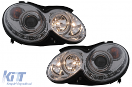 LED DRL fényszórók Mercedes CLK W209 C209 Coupe A209 Cabrio (2003-2010) modellekhez, króm-image-6093972