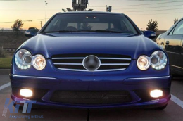 LED DRL fényszórók Mercedes CLK W209 C209 Coupe A209 Cabrio (2003-2010) modellekhez, króm-image-6093985