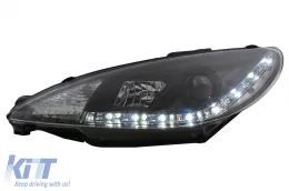 LED DRL fényszórók Peugeot 206 (1998-2002) Fekete-image-6106058