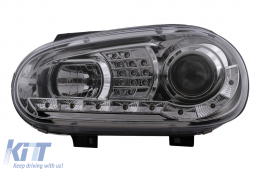 LED DRL fényszórók VW Golf IV 4 (09.1997-09.2003) típushoz króm-image-6105366