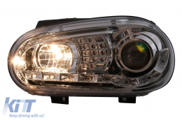 LED DRL fényszórók VW Golf IV 4 (09.1997-09.2003) típushoz króm-image-6105376