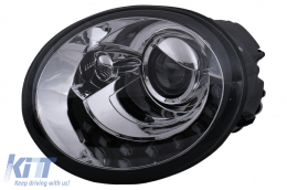 LED DRL fényszórók VW új Beetle ferdehátú Cabrio (10.1998-05.2005) króm átlátszó -image-6097739
