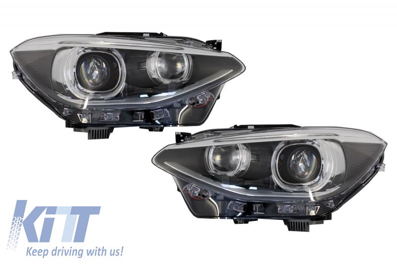 LED DRL fényszórók Angel Eye BMW 1-es sorozatú F20 F21-hez (2011-2014) fekete