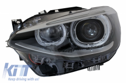 LED DRL Headlights Angel Eye suitable for BMW 1 Series F20 F21 (2011-2014) Black-image-6044806