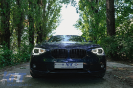LED DRL Headlights Angel Eye suitable for BMW 1 Series F20 F21 (2011-2014) Black-image-6093953