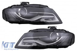 LED DRL Headlights Daytime Running Lights suitable for AUDI A4 B8 8K (2009-10.2011) Black - HLAUA4B8L