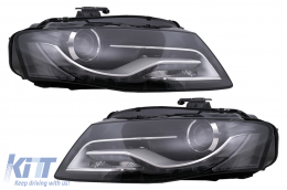 LED DRL Headlights Daytime Running Lights suitable for Audi A4 B8 8K (2009-10/2011) Black