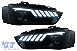 image-42-LED DRL Headlights suitable for Audi A4 B8.5 Facelift (2012-2015) Dynamic Sequential Turning Light Black