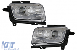 LED DRL Headlights suitable for Chevrolet Camaro MK 5 Non-Facelift (2009-2013) Chrome - HLCHECAMARONFLC