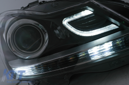 LED DRL Headlights suitable for Mercedes C-Class W204 S204 (2011-2014) with Dynamic Sequential Turning Light-image-6100214
