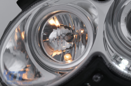 LED DRL Headlights suitable for Mercedes CLK W209 C209 Coupe A209 Cabrio (2003-2010) Chrome-image-6093970