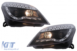 LED DRL Headlights suitable for Opel Astra H (03.2004-2009) Black - HLOPAHBLED