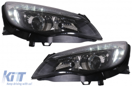 LED DRL Headlights suitable for Opel Astra J (2010-2012) Black - SWO15DLGXB